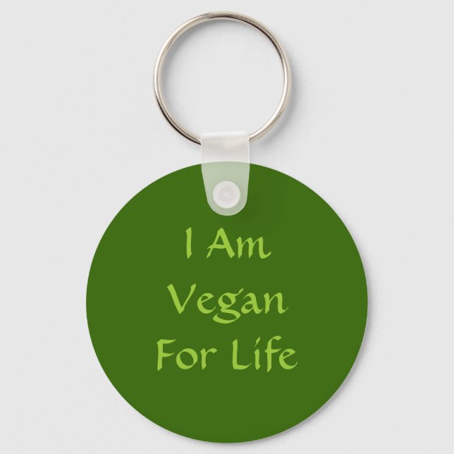 Ich bin für das Leben Vegan. Grün. Slogan. Gestalt Schlüsselanhänger (Vorderseite)