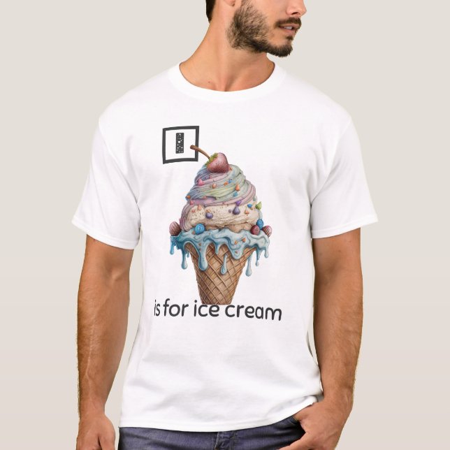 Ich bin für Eiscreme-T - Shirt (Vorderseite)