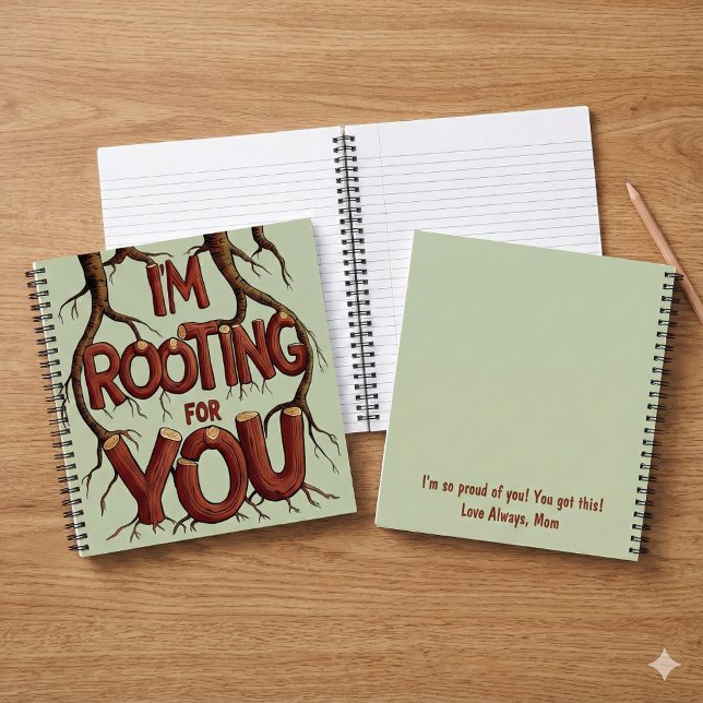 Ich bin für Ihr Notebook Notizbuch (Let someone special know that your support them with this, "I'm rooting for you" notebook! )