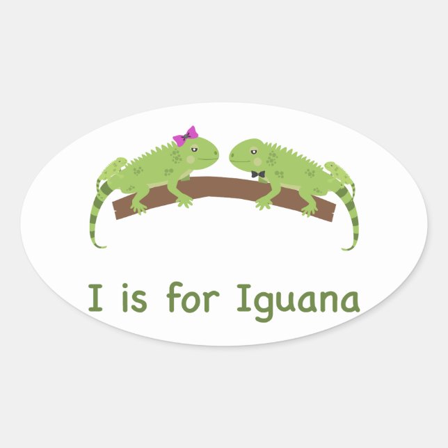 Ich bin für Leguana Ovaler Aufkleber (Vorderseite)