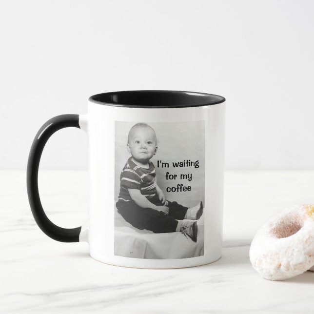 Ich bin für meine Kaffee-Tasse gewartet Tasse (Mit Donut)