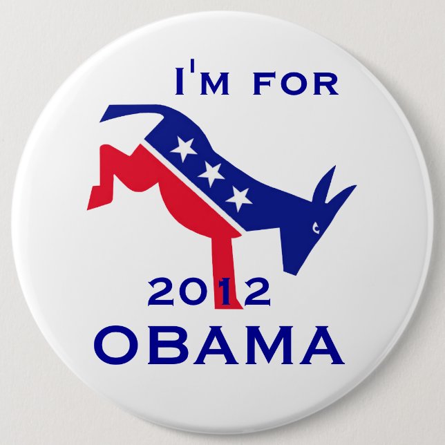 Ich bin für OBAMA-Knopf Button (Vorderseite)