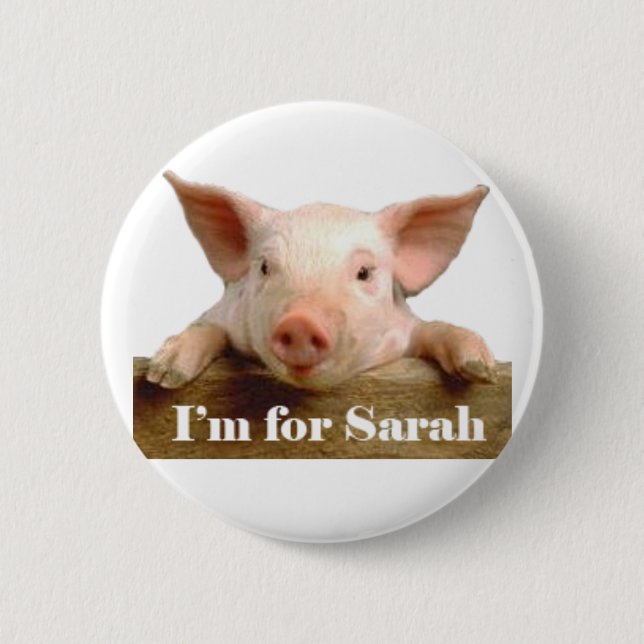 Ich bin für Sarah-Knopf Button (Vorderseite)