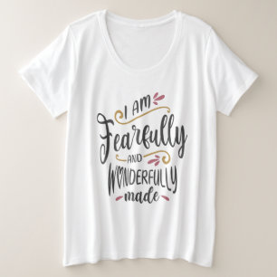 Ich bin furchtbar und wunderbar Christlich gemacht Große Größe T-Shirt