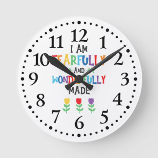 Ich bin furchtbar und wunderbar Made Kids Runde Wanduhr