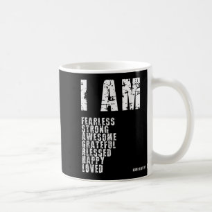 Ich bin furchtlos, stark, gesegnet, liebe Gott Mot Kaffeetasse