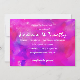 ICH BIN FUSHIA WATERCOLOR Hochzeitseinladung Einladung