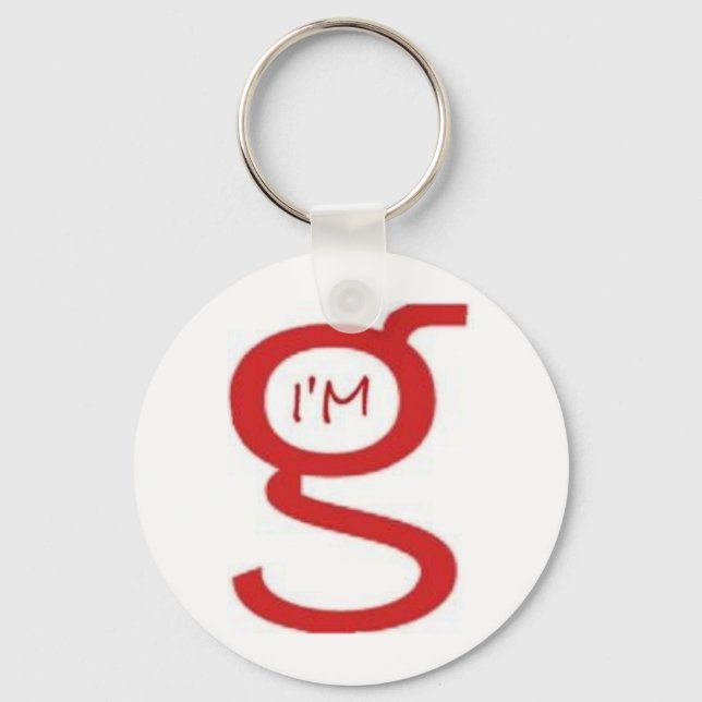 Ich bin G Schlüsselanhänger mit Rotem Logo (Vorderseite)