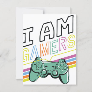 Ich bin Gamers - Retro Neon Gaming Design Postkarte