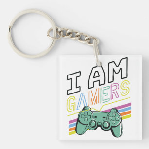 Ich bin Gamers - Retro Neon Gaming Design Schlüsselanhänger