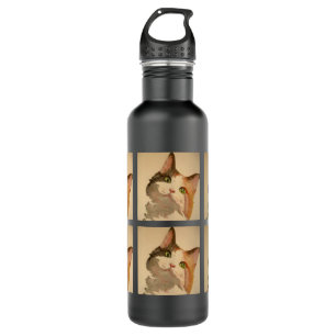 Ich bin ganz Ohr: Calico Cat Portrait Trinkflasche