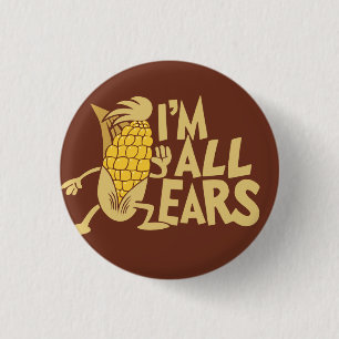 Ich bin ganz Ohr Funny Wordplay Flair Button