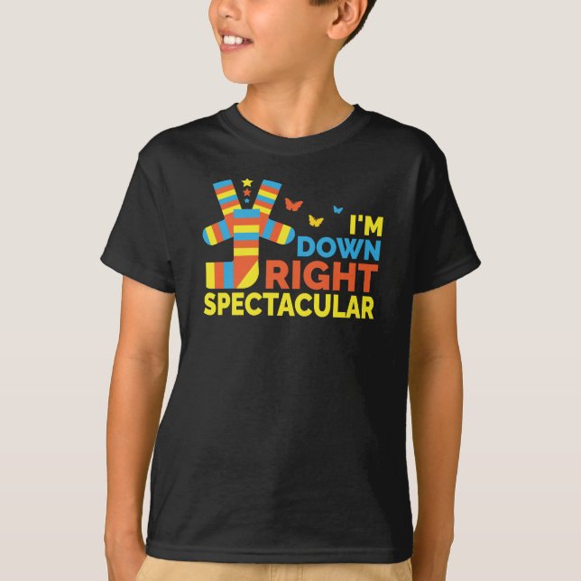 Ich bin ganz rechts vom Spektakulären Down-Syndrom T-Shirt (Vorderseite)