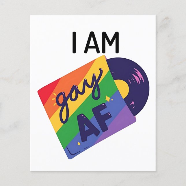 Ich bin Gay AF Funny LGBT Pride Monat Flyer (Vorne)