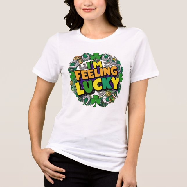 Ich bin Gefühl Lucky Tri-Blend Shirt (Vorderseite)