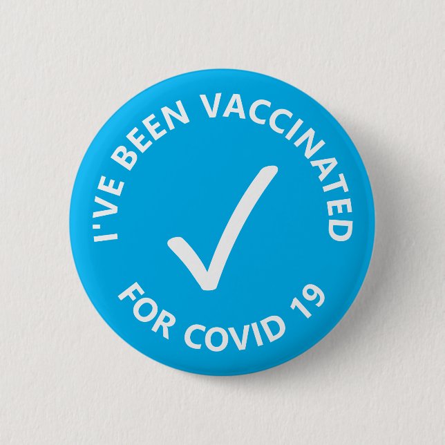 Ich bin gegen Covid19 Karo geimpft worden Button (Vorderseite)