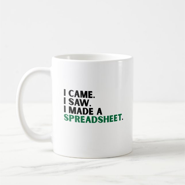 Ich bin gekommen. Ich habe gesehen. Ich habe eine  Kaffeetasse (Links)