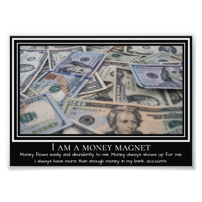 Ich bin Geld-Magnet-positiver Anführungsdruck Fotodruck (Vorne)