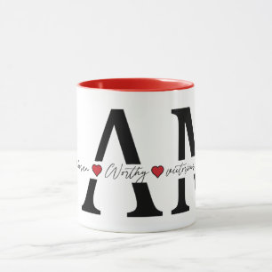 Ich bin geliebt, auserwählt, würdig, siegreich, ge tasse