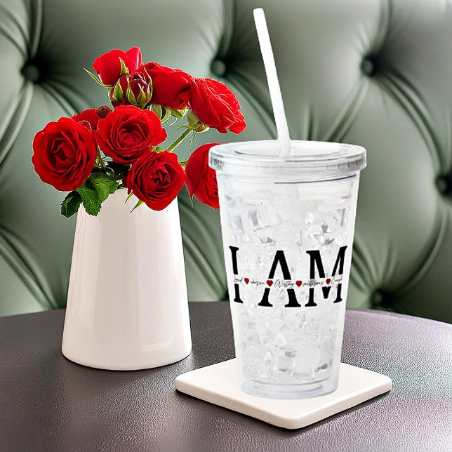 Ich bin geliebt, gewählt, würdig, viktorianisch, g acryltrinkbecher (Von Creator hochgeladen)