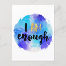Ich bin genug Blue Watercolor Spiritueller Text