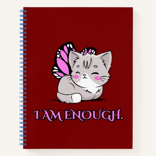 Ich BIN genug niedlicher Kätzchenschmetterling! Notizbuch (Vorderseite)