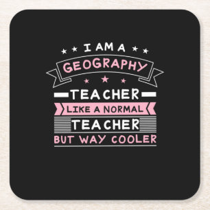 Ich bin Geografie-Lehrerin Rechteckiger Pappuntersetzer