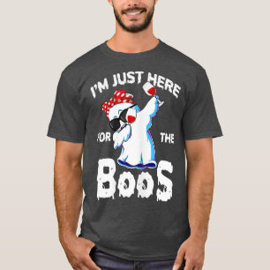 Ich bin gerade hier für Boos Halloween Frauen Geis T-Shirt