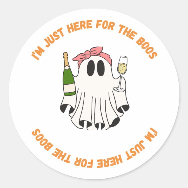 Ich bin gerade hier für Boos Runder Aufkleber (Vorderseite)