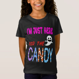 Ich bin gerade hier für Candy - Funny Halloween Ki T-Shirt