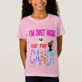 Ich bin gerade hier für Candy - Funny Halloween Ki T-Shirt