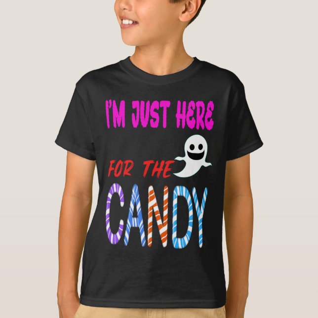 Ich bin gerade hier für Candy - Funny Halloween Ki T-Shirt (Vorderseite)
