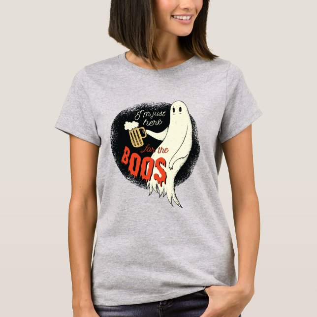 Ich bin gerade hier für das Boos Funny Halloween G T-Shirt (Vorderseite)