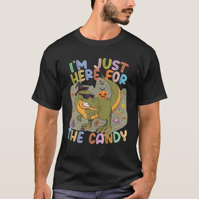 Ich bin gerade hier für das Niedliche Dinosaurier  T-Shirt (Vorderseite)