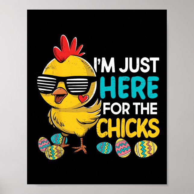 Ich bin gerade hier für die Chicks Osterjunge Kind Poster (Vorne)