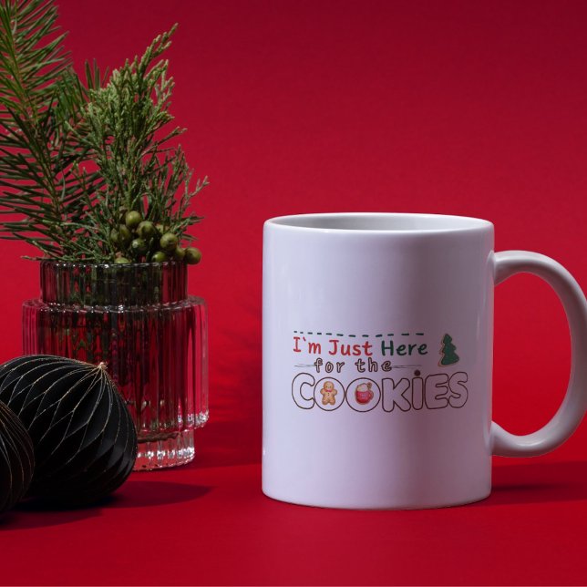 Ich bin gerade hier für die Cookies Fun Christmas  Kaffeetasse (Von Creator hochgeladen)