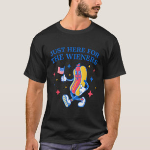 Ich bin gerade hier für die Dackeln 4. Juli Dackel T-Shirt