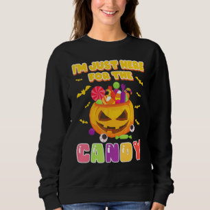 Ich bin gerade hier für die kühnen Halloween-Kids Sweatshirt