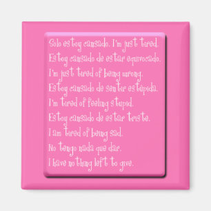 ICH BIN GERADE MÜDE EMO QUOTEN SPANISCHE ENGLISCHE MAGNET