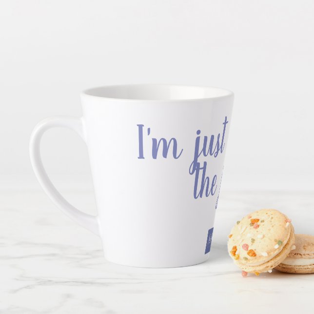 Ich bin gerade wegen der Freude hier Milchtasse (Beispiel)