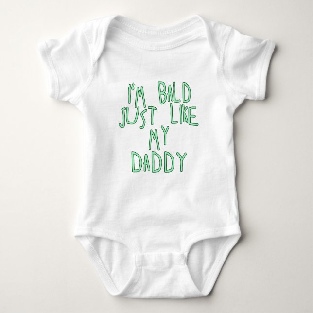 Ich bin gerade wie mein Vati im weichen grünen Baby Strampler (Vorderseite)