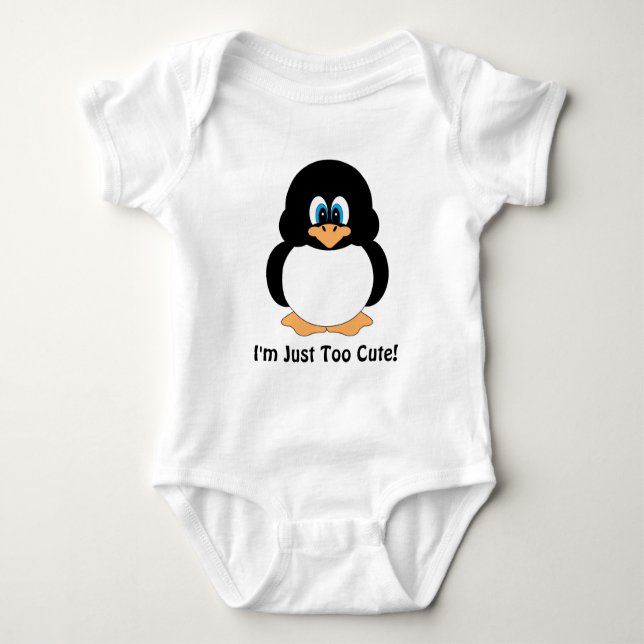Ich bin gerade zu niedlicher Penguin Baby Strampler (Vorderseite)
