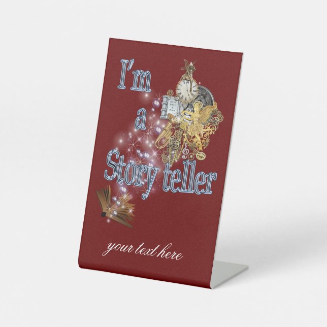 Ich bin Geschichtenerzähler Sockelschild (Vorderseite)