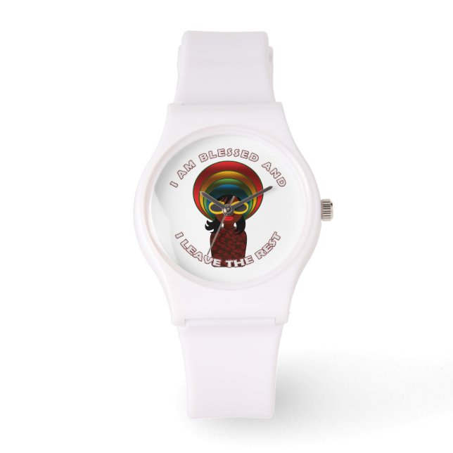 Ich bin gesegnet Inspiriert motiviert Armbanduhr (Vorderseite)