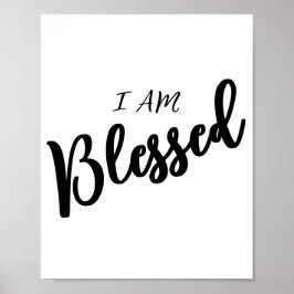 Ich bin gesegnet kühne Schriftart Inspiration Chri Poster