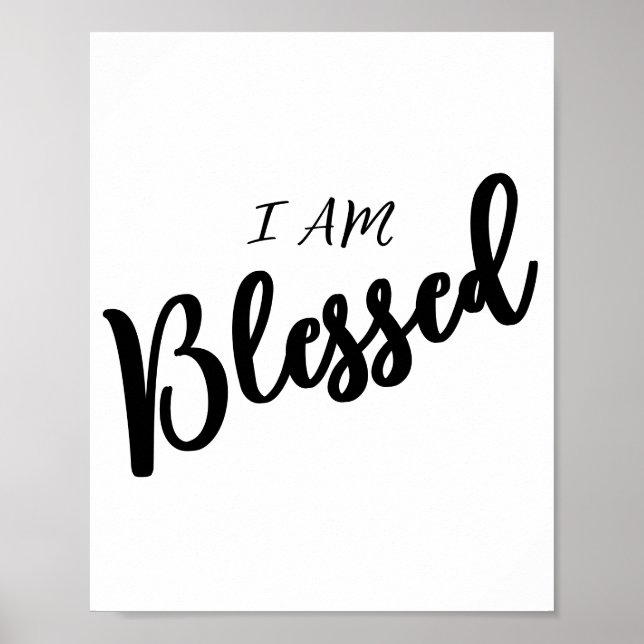 Ich bin gesegnet kühne Schriftart Inspiration Chri Poster (Vorne)