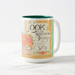 ICH BIN Gesegnet! - Verborgene Segnungen Kaffeetas Zweifarbige Tasse