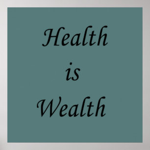Ich bin gesund, ich bin wohlhabend Motivation Poster