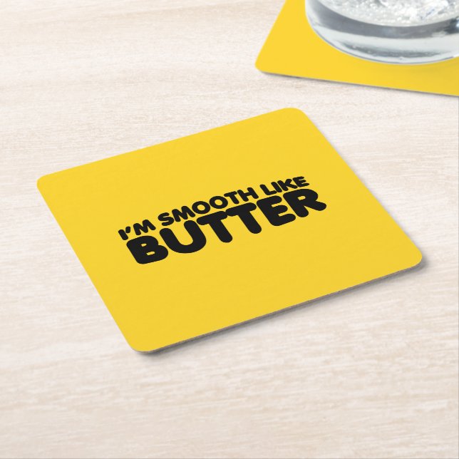 Ich bin glatt wie Butter Rechteckiger Pappuntersetzer (angewinkelt)