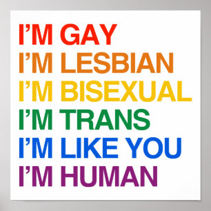 Ich bin GLBT, das ich MENSCHLICH bin Poster